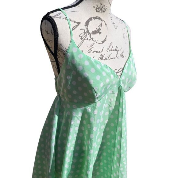 Victoria's Secret Vintage Green Polka‎ Dot Babydoll Size Medium - Picture 4 of 10